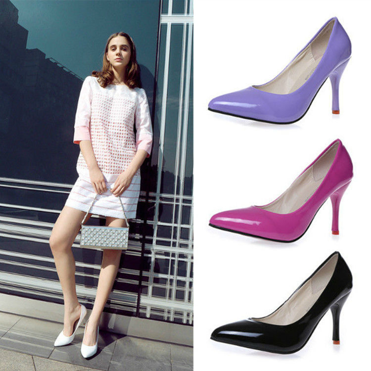 黑色高跟鞋配什么衣服 2015春季欧美公主纯色单鞋 批发价31.2元