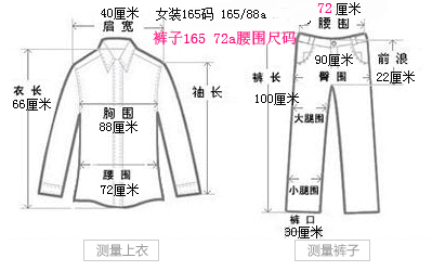 裤子165码是什么码.